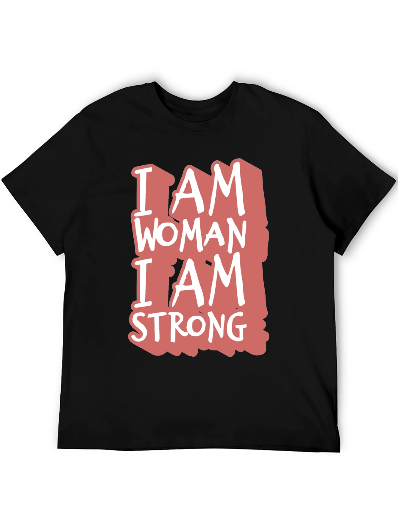 Black I Am Woman I Am Strong Graphic Tee - Black Cotton Blend view 5