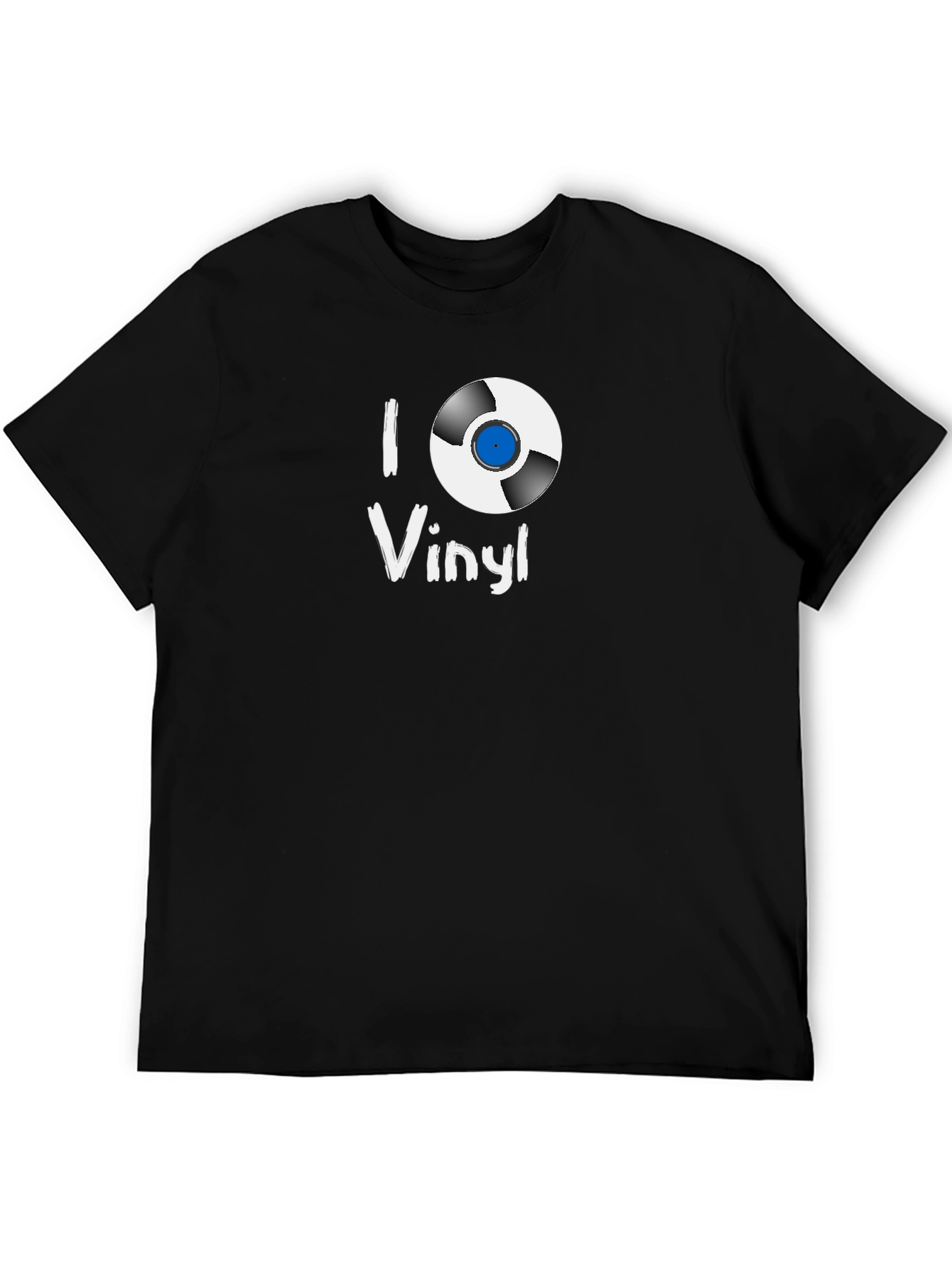 Black I Love Vinyl Black T-Shirt view 5