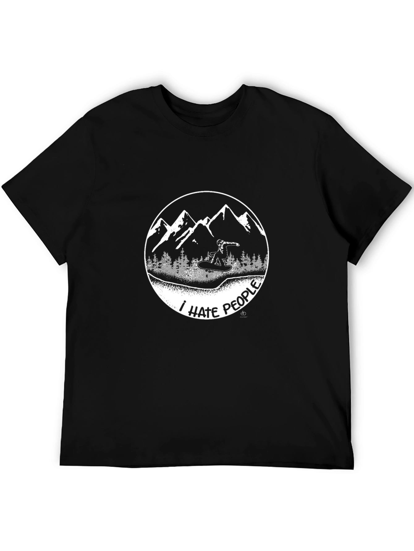 Black I Hate People Snowboarder Graphic Tee view 5