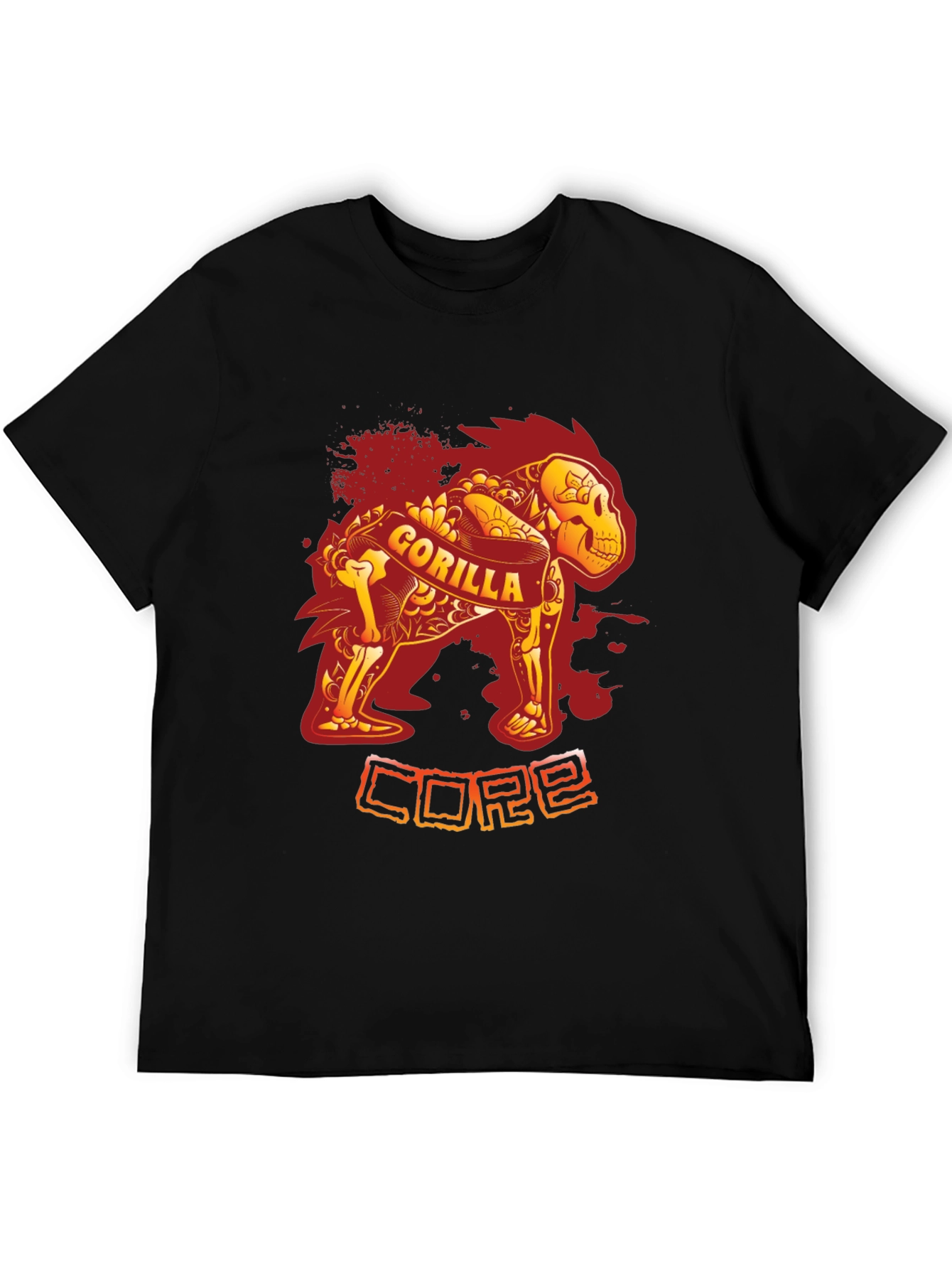 Black Gorilla Core Black T-Shirt - Unique Design view 5