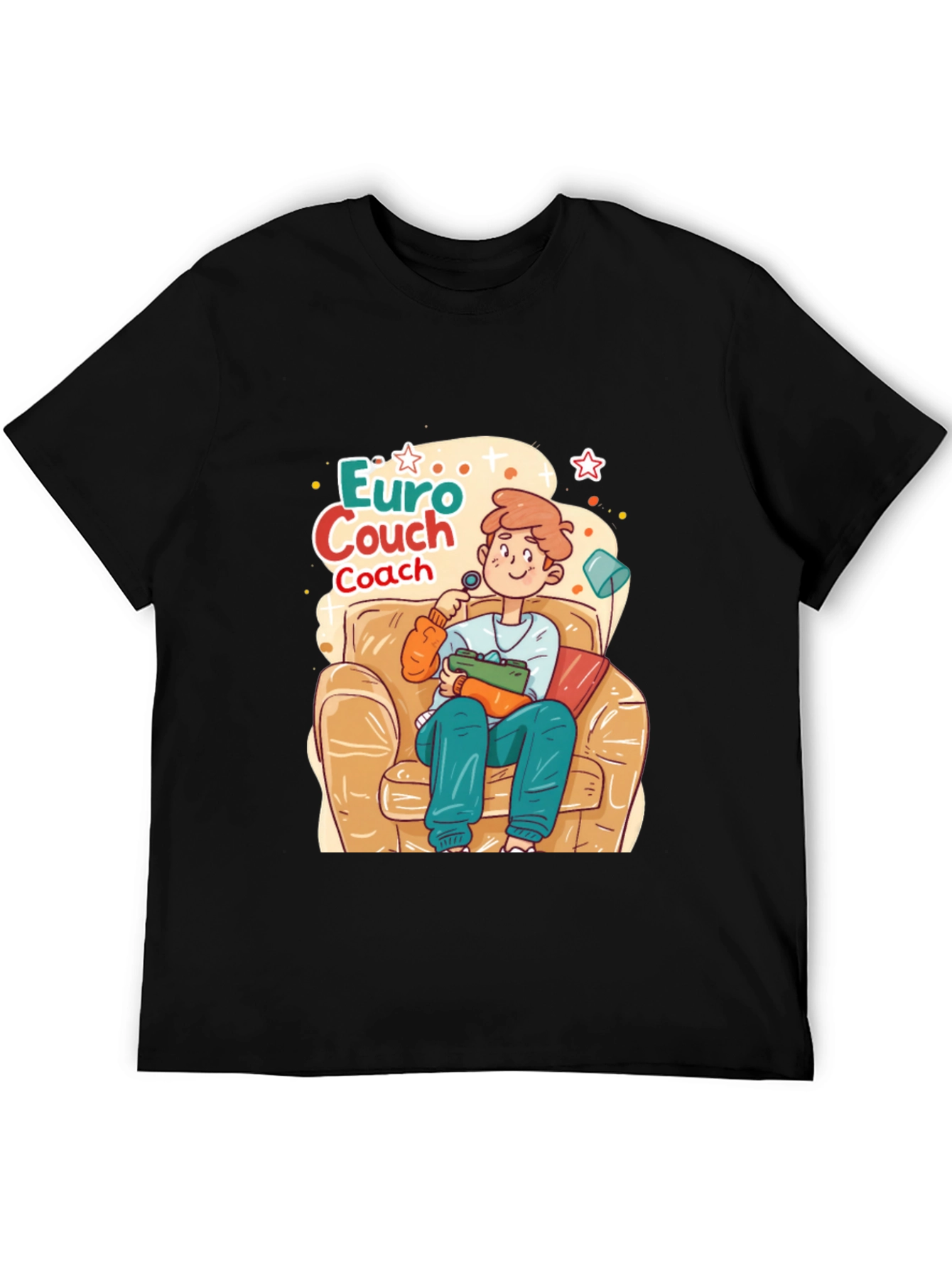 Black Euro Couch Coach T-Shirt view 5