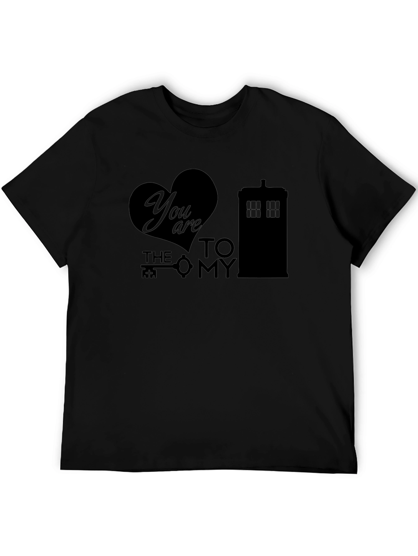 Black You Are the Key To My TARDIS Black Graphic T-Shirt view 5