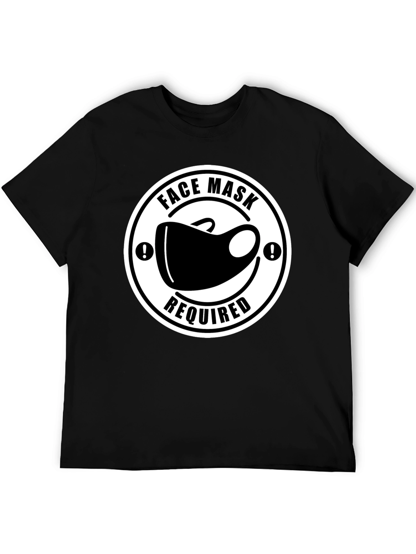 Black Face Mask Required T-Shirt - Black Novelty Tee view 5