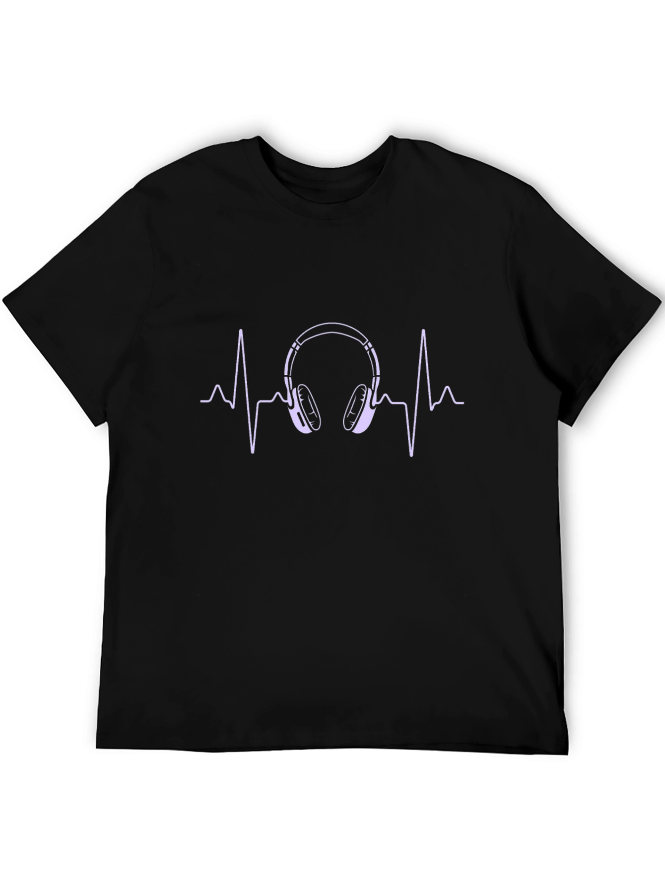 Black Headphone Heartbeat Graphic Tee view 5