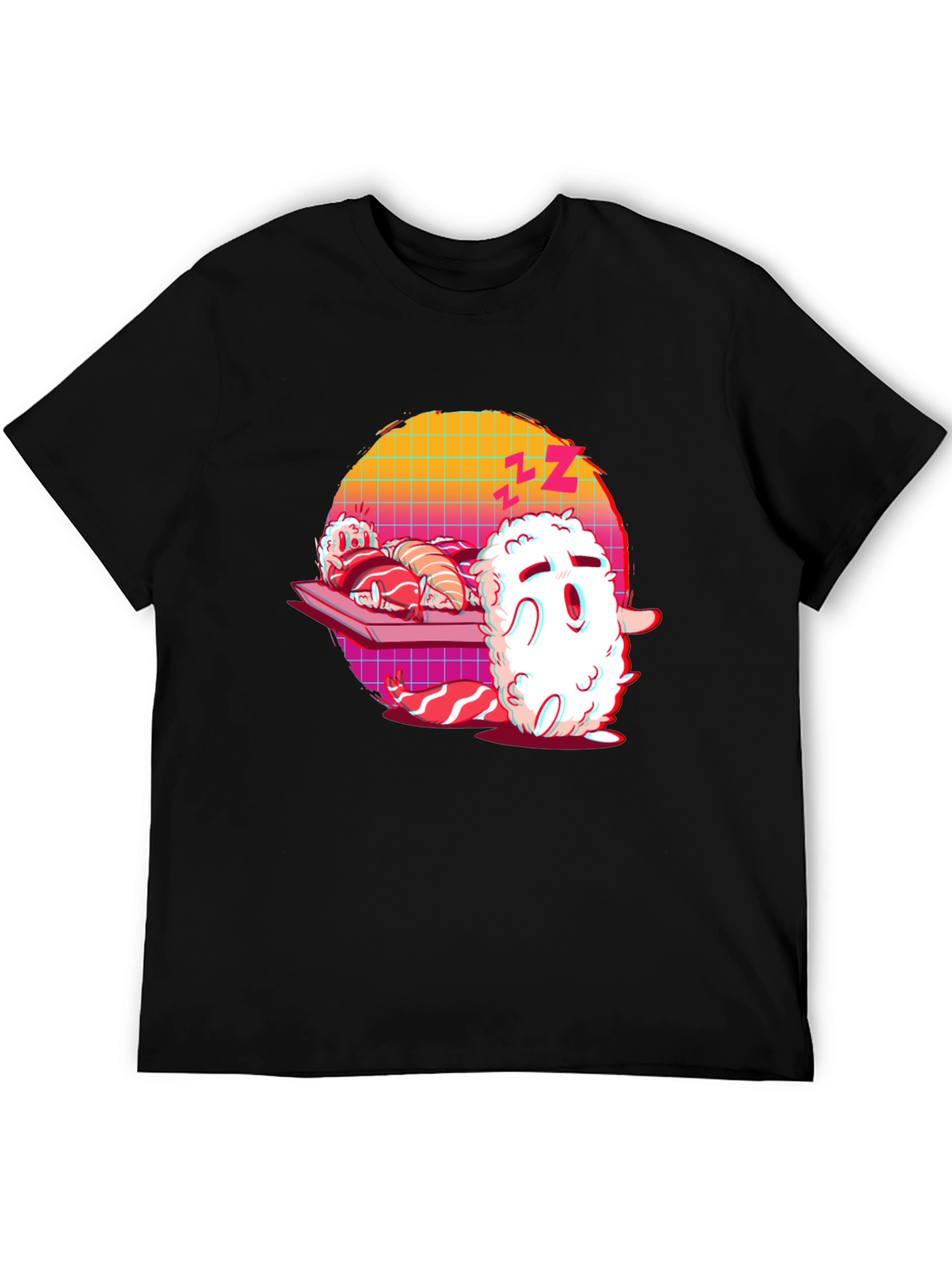 Black Sushi Nap T-Shirt - Unique Kawaii Style view 5