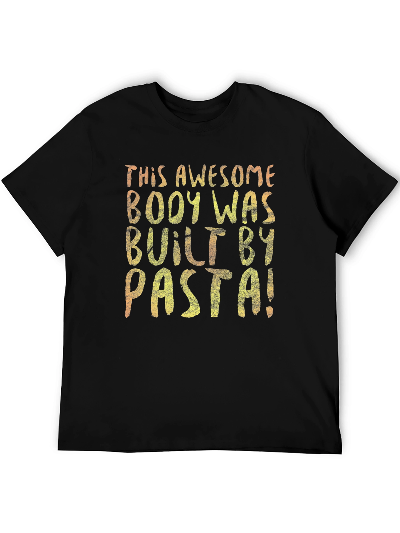 Black Awesome Body Built By Pasta T-Shirt view 5