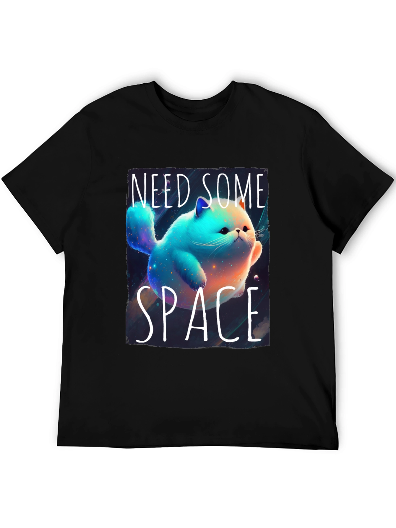 Black Need Some Space T-Shirt Cat Lover view 5