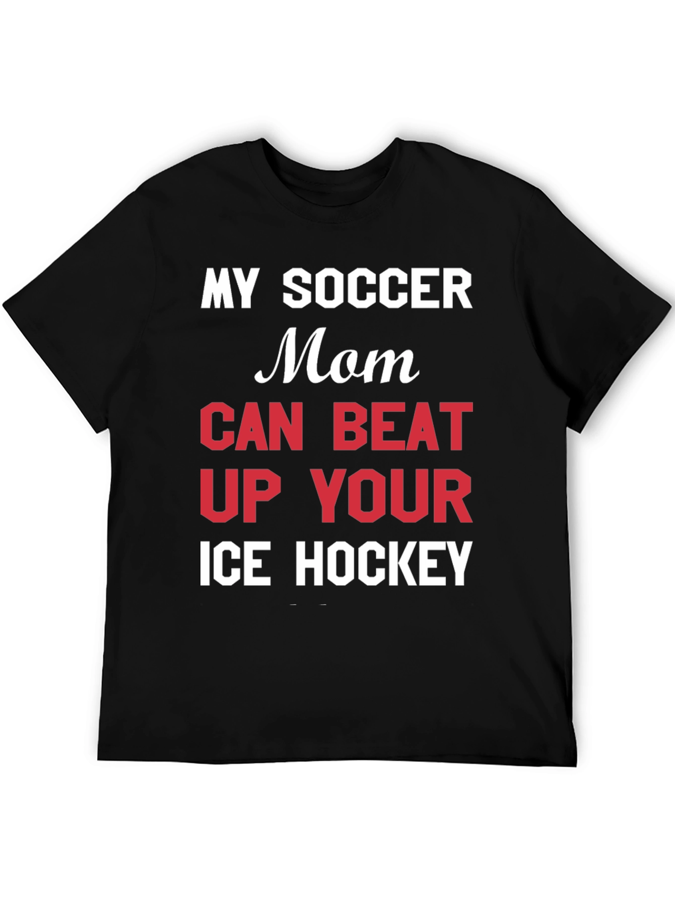 Black Funny Soccer Mom T-Shirt view 5