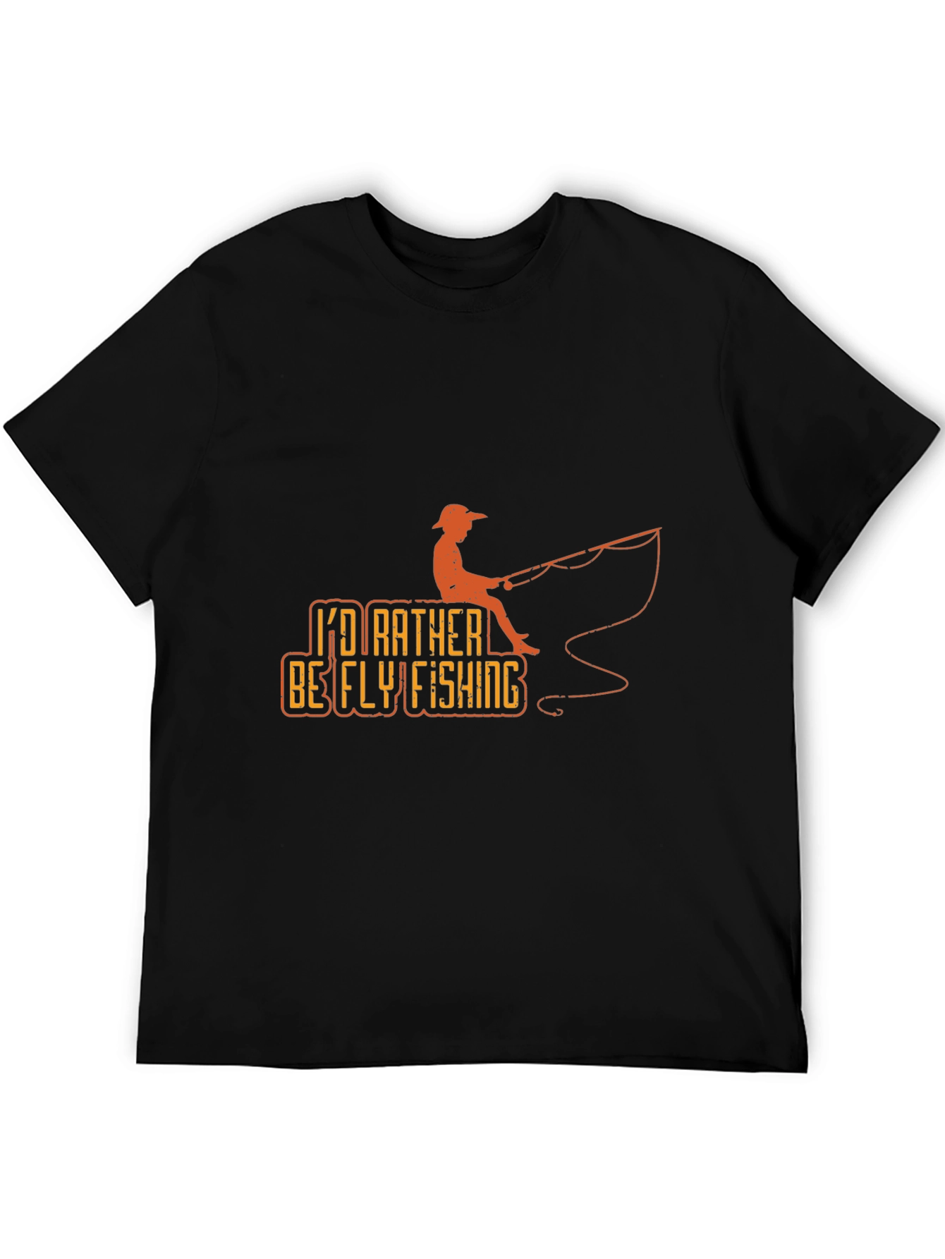 Black I'd Rather Be Fly Fishing Graphic Tee - Black view 5