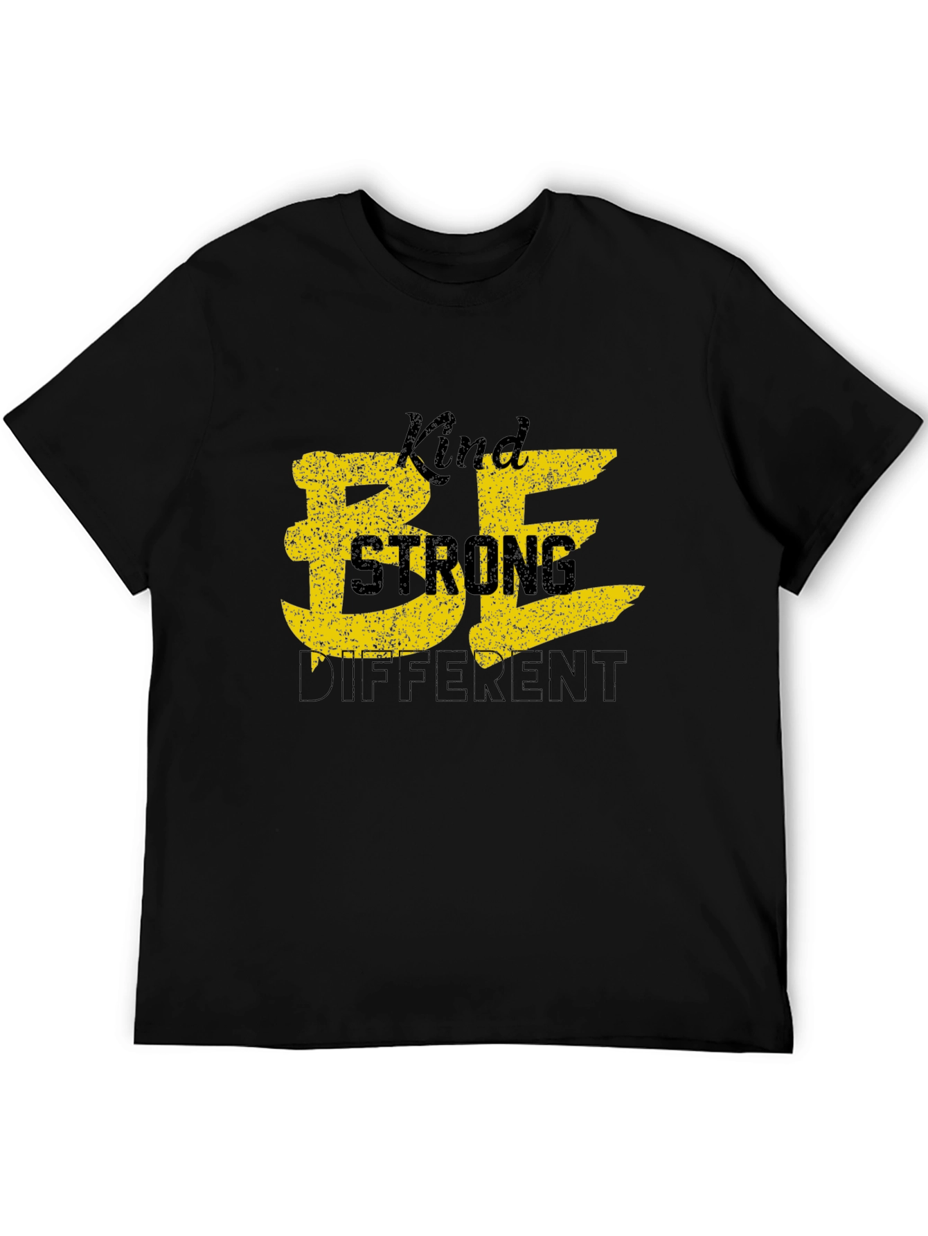 Black Be Kind, Be Strong, Be Different Black T-Shirt view 5