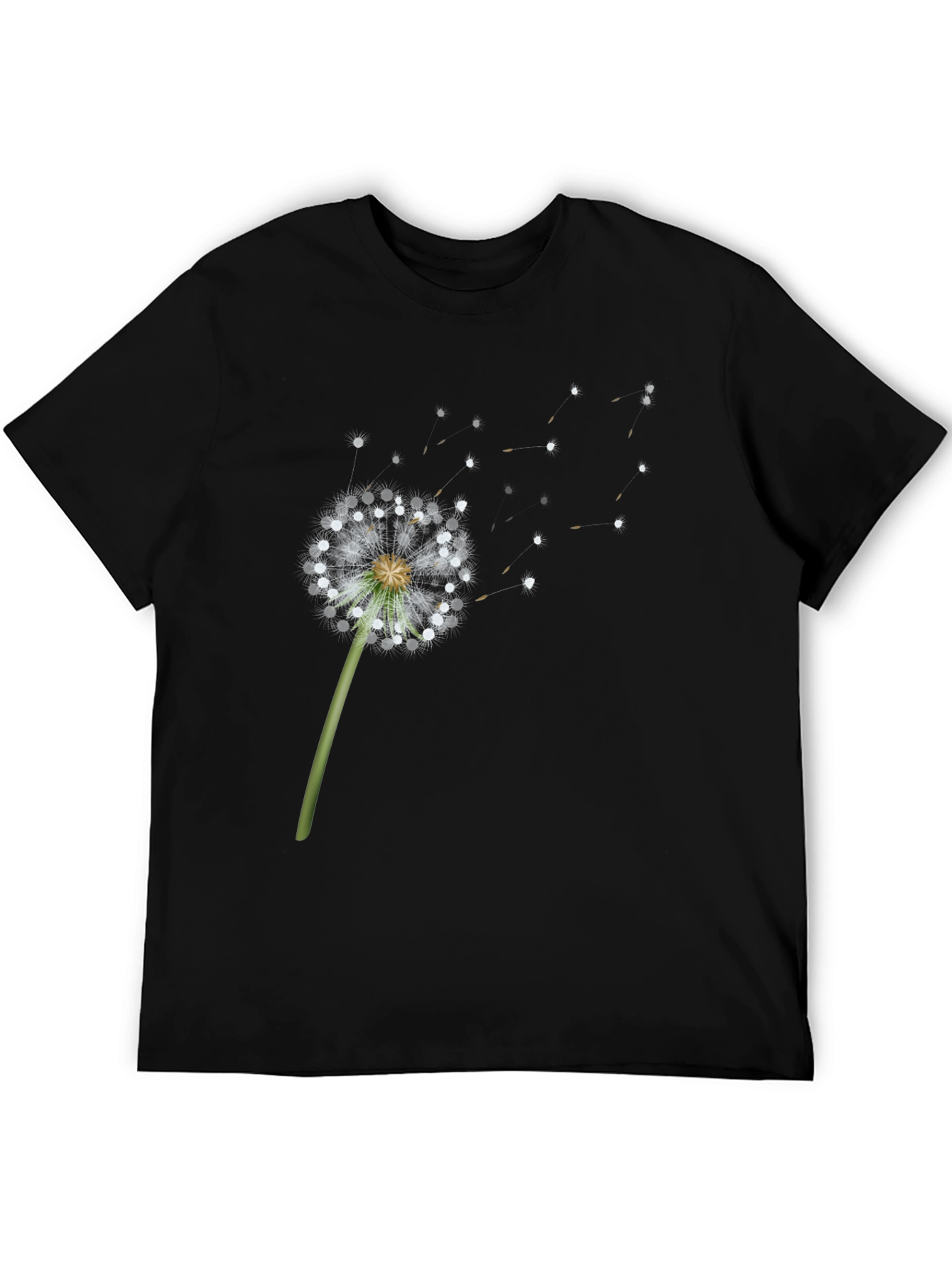 Black Dandelion Wish Graphic Tee - Black Cotton Blend view 5