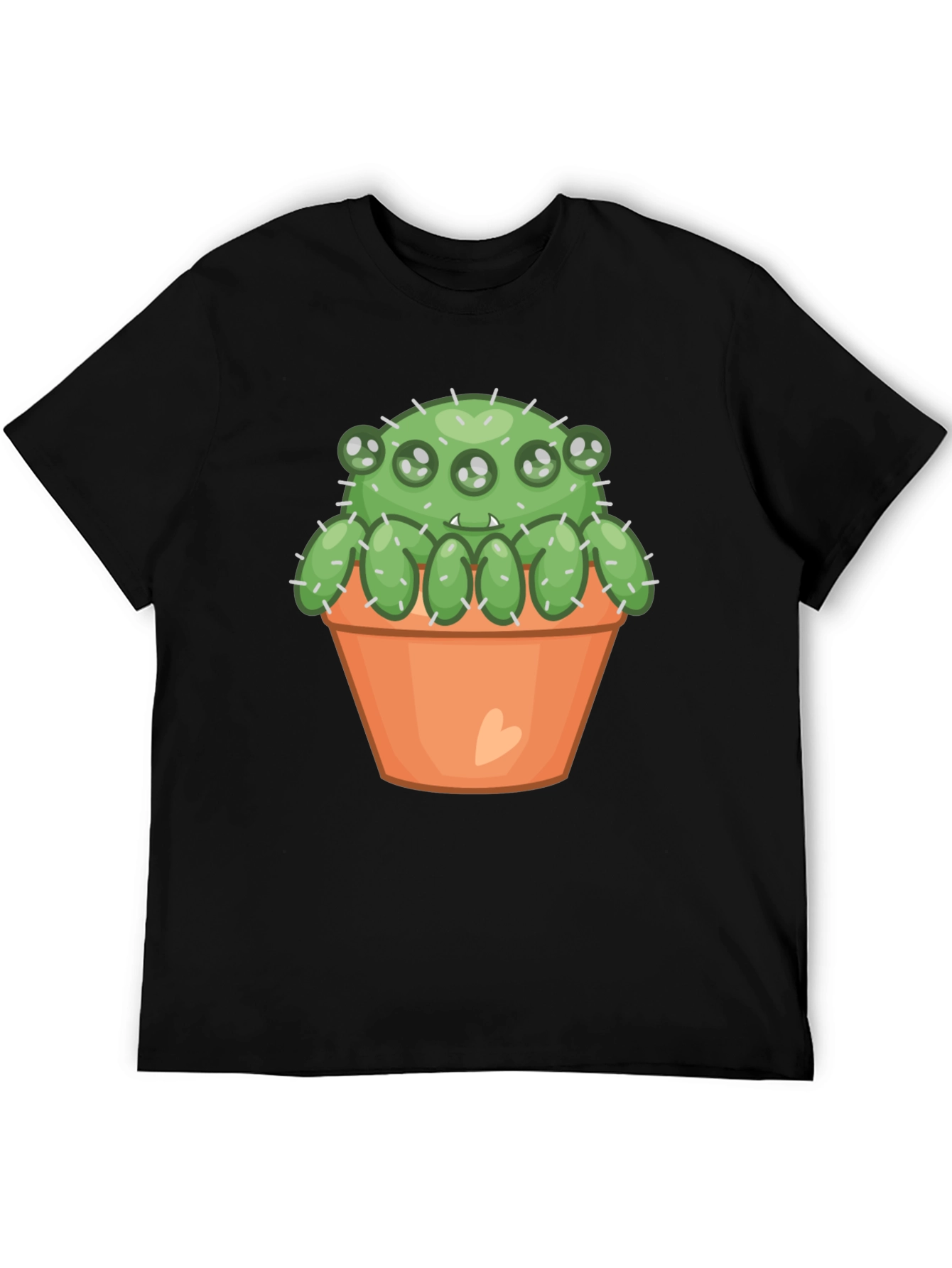Black Cactus Monster T-Shirt - Cute & Spooky! view 5