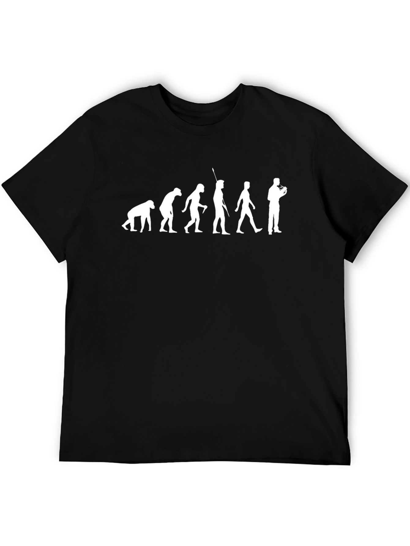 Black Evolution of Man - T-Shirt view 5