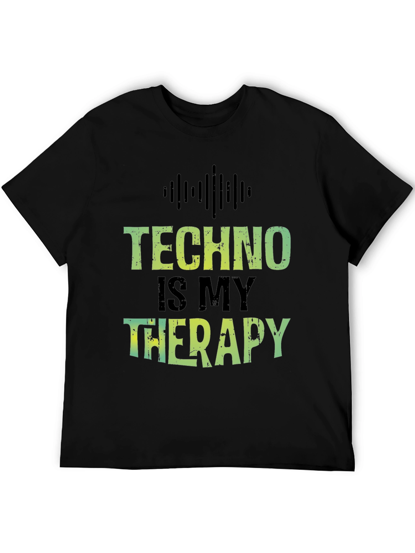Black Techno is My Therapy T-Shirt - Music Lover Tee view 5