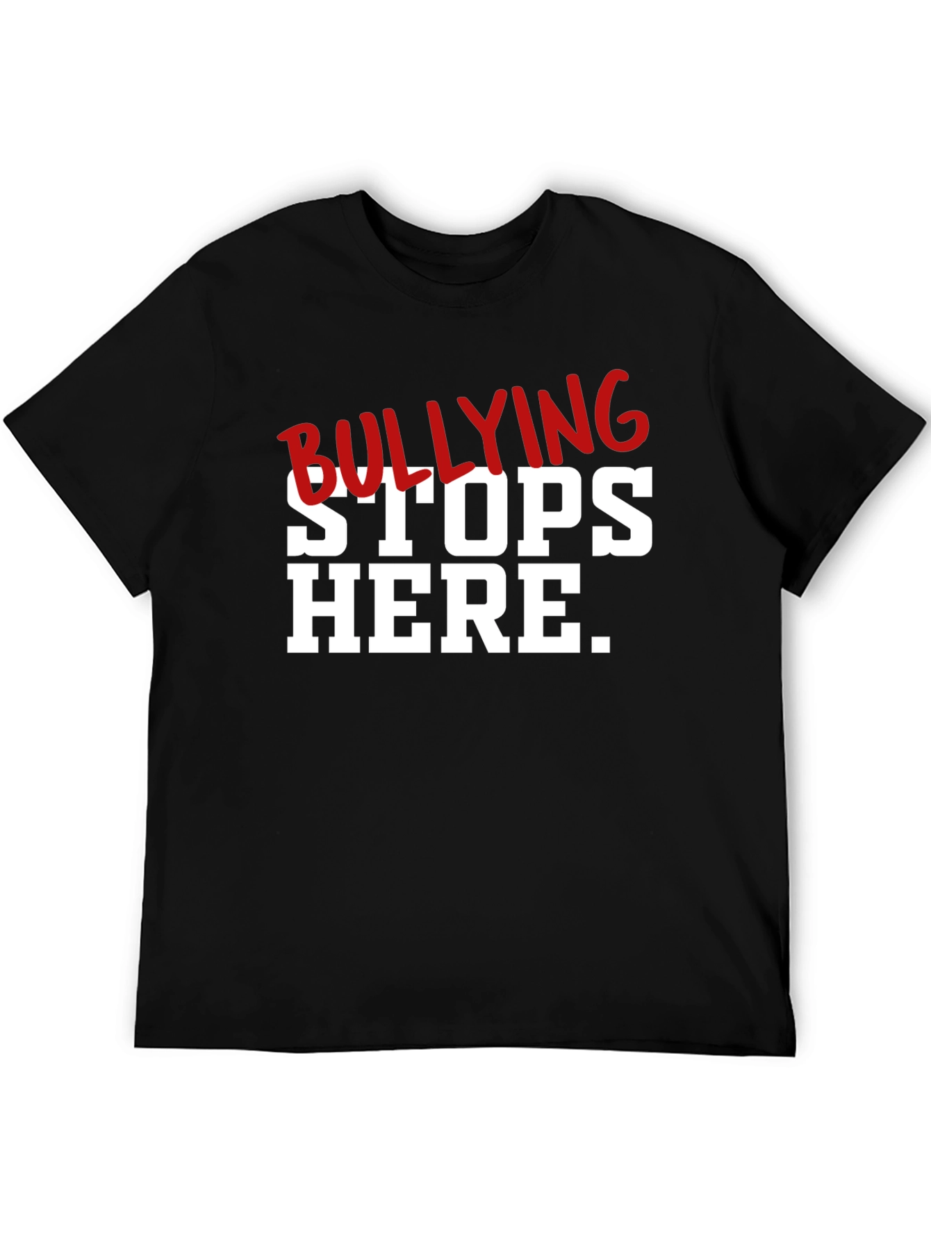 Black Bullying Stops Here Graphic T-Shirt view 5