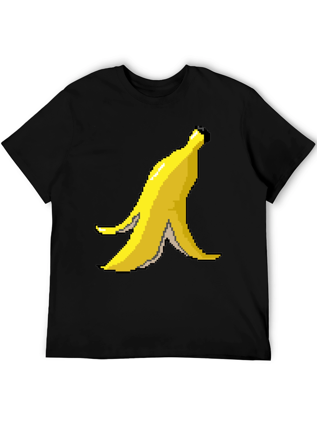 Black Pixel Banana Peel Graphic T-Shirt view 5