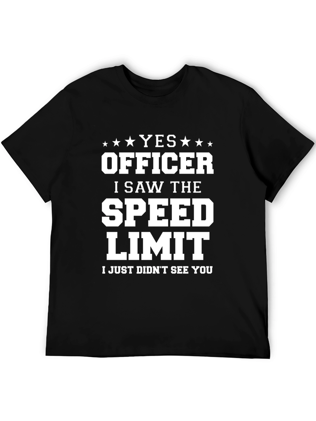 Black Funny "Yes Officer" Graphic Tee view 5