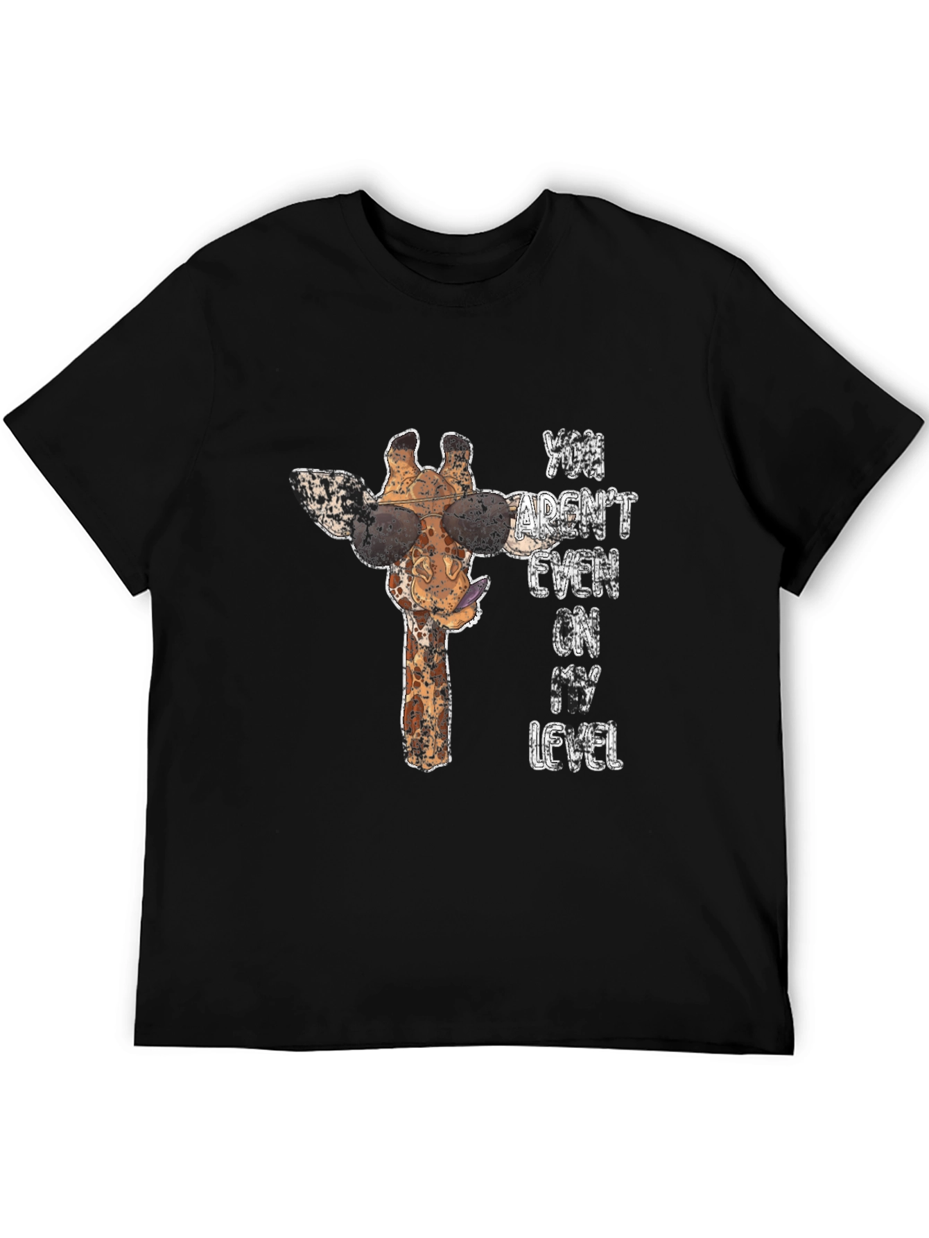 Black Cool Giraffe T-Shirt - Not On My Level view 5