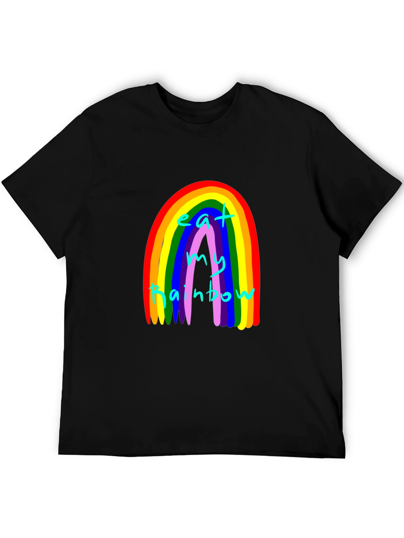 Black Eat My Rainbow Graphic Tee - Black Unisex T-Shirt view 5