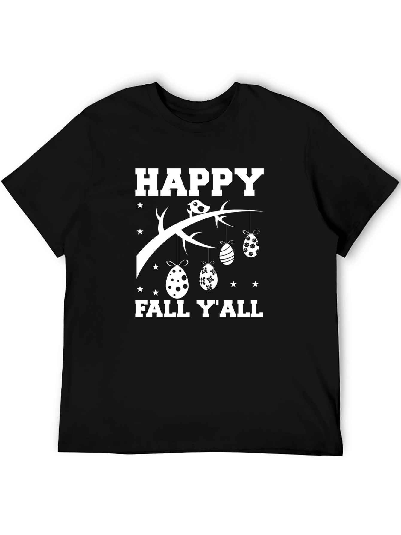 Black Happy Fall Y'all Easter Egg T-Shirt view 5