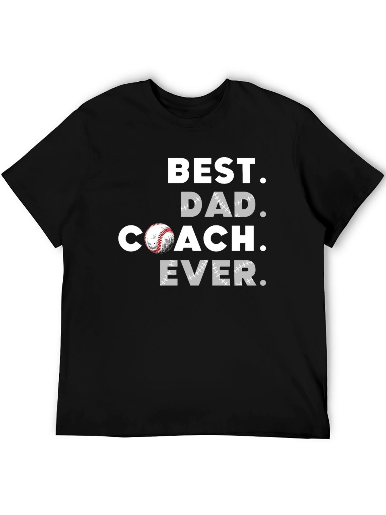 Black Best Dad Coach Ever T-Shirt view 5