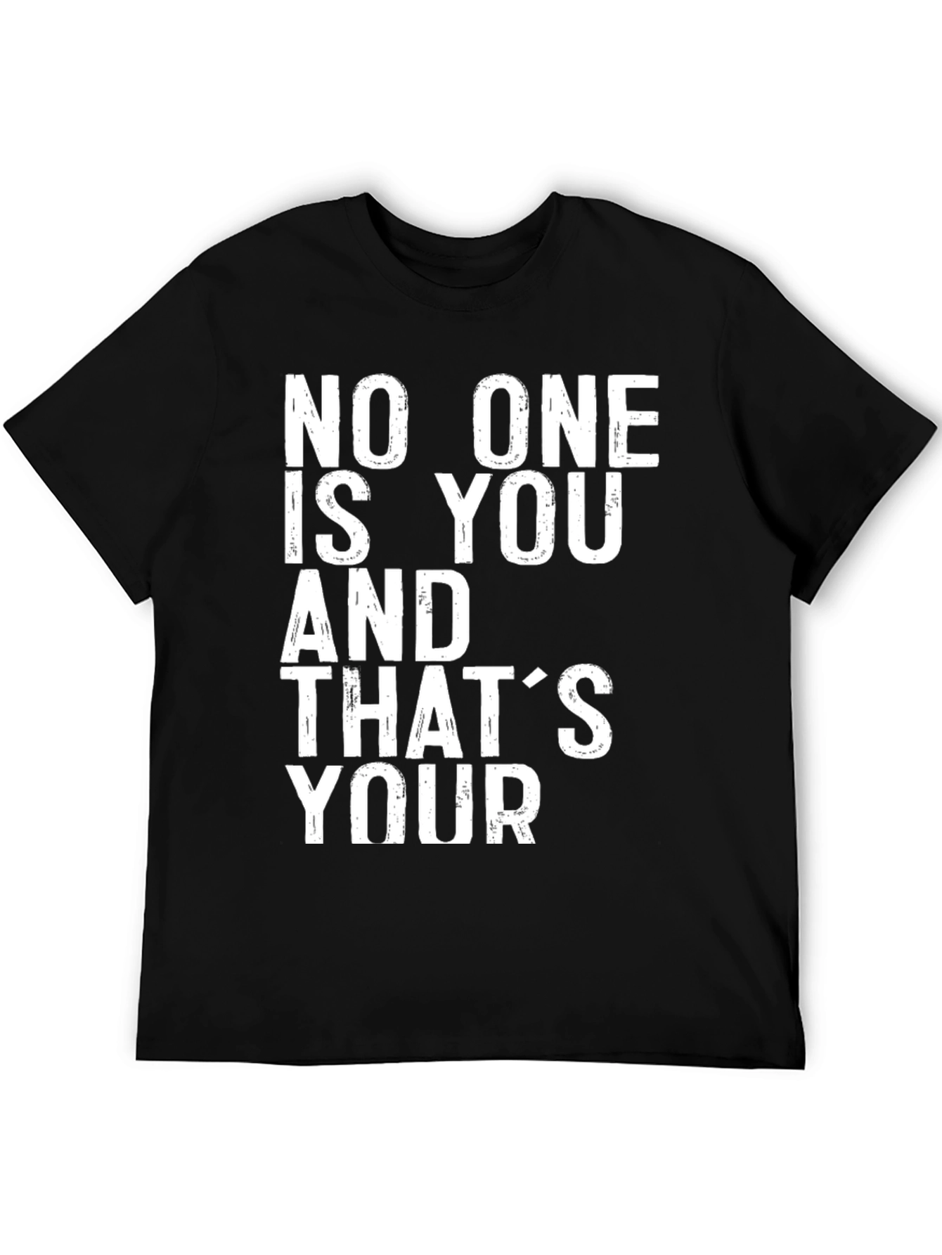 Black Inspirational 'No One Is You' Graphic T-Shirt view 5