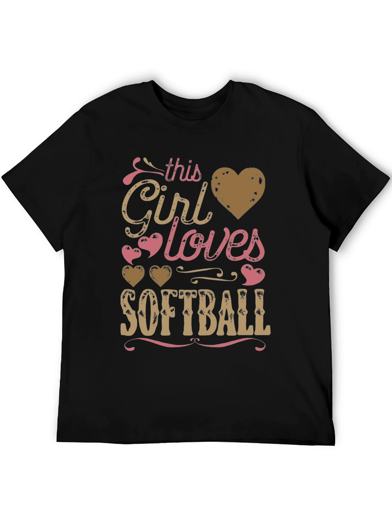 Black Girl Loves Softball T-Shirt - Fun Graphic Tee view 5