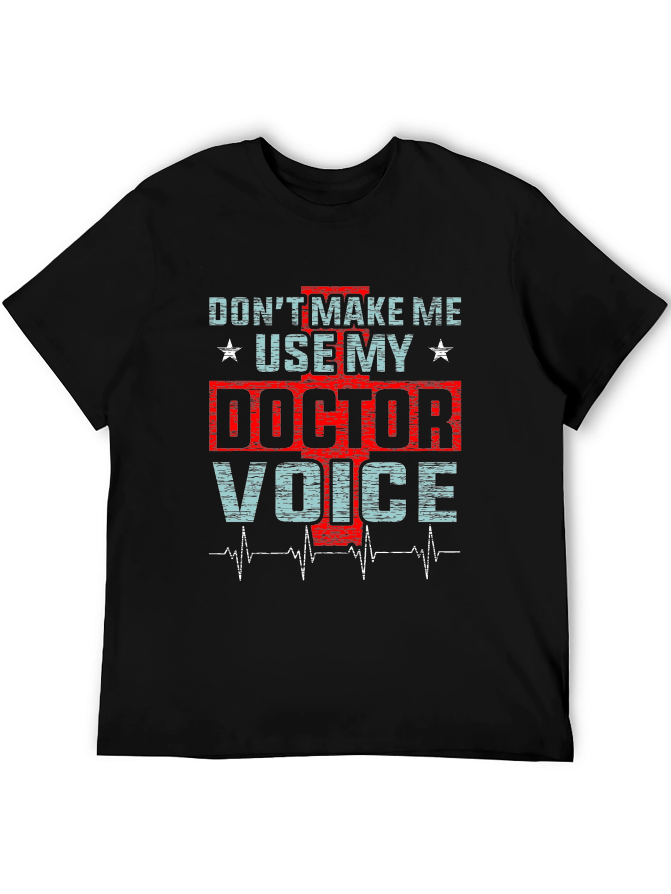 Black Doctor Voice Graphic Tee - Black Cotton Shirt view 5