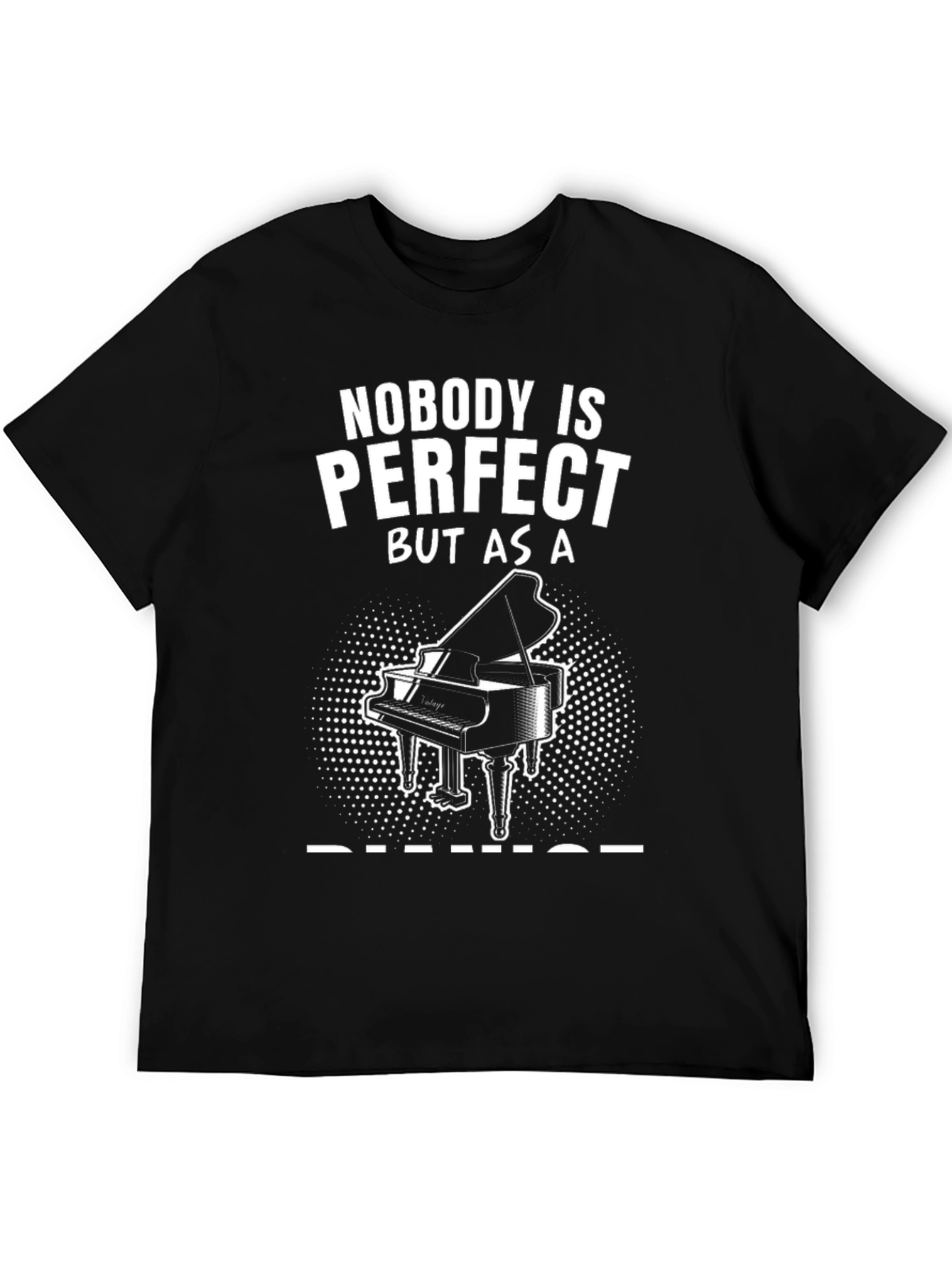 Black Nobody's Perfect Piano T-Shirt view 5