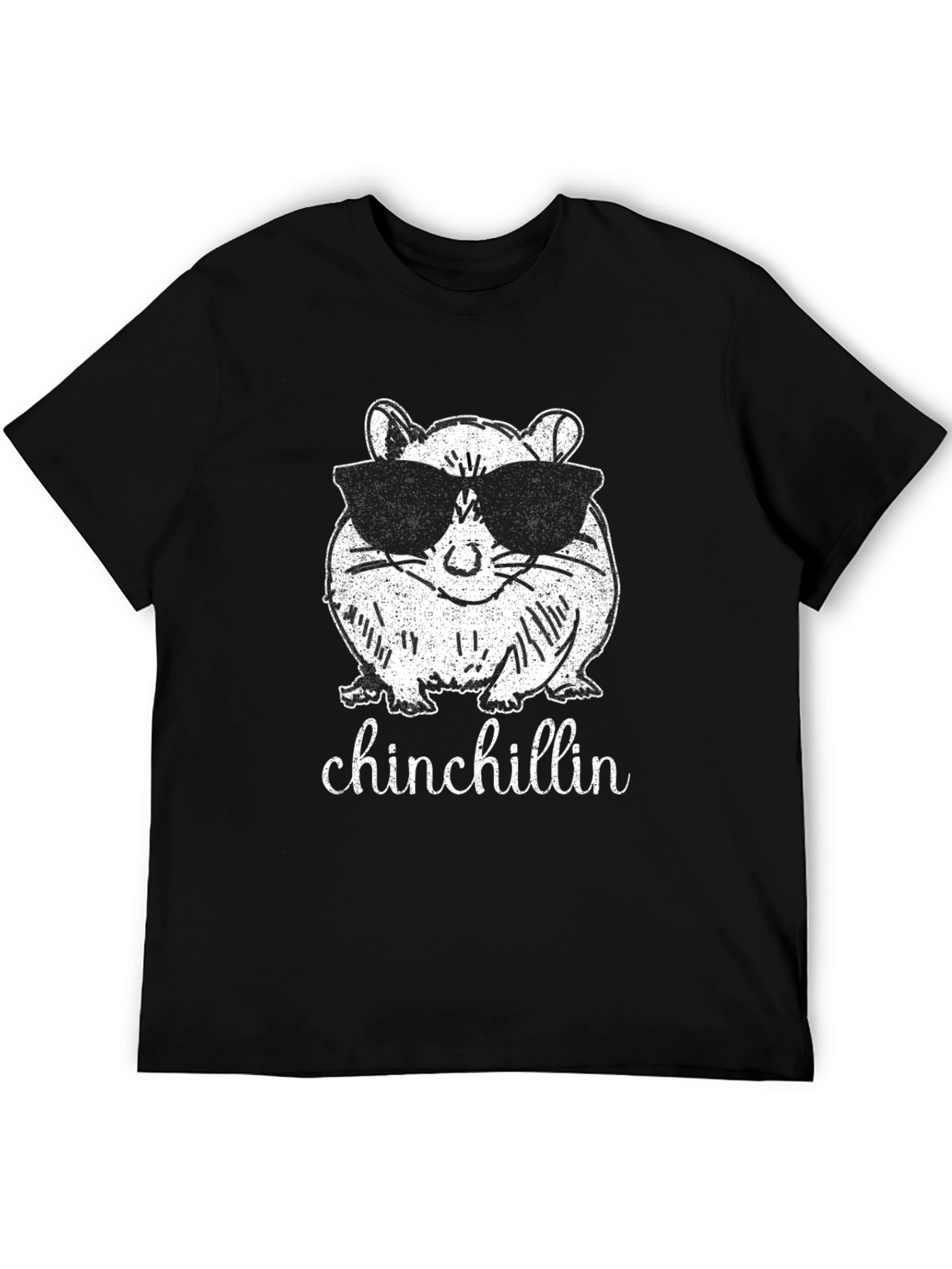 Black Chinchillin' T-Shirt - Cool Chinchilla Graphic Tee view 5