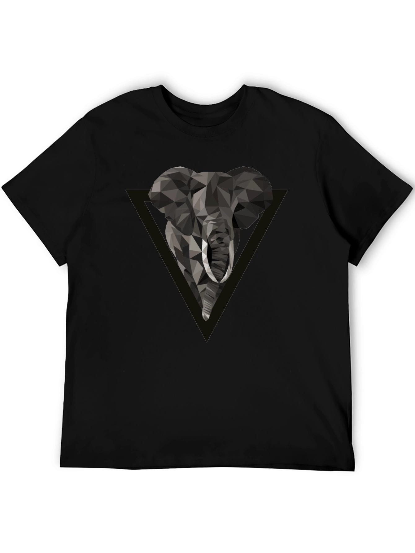 Black Geometric Elephant Tee - Modern Graphic Print view 5