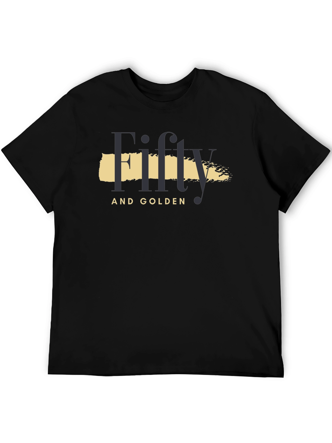Black Fifty and Golden Black Graphic T-Shirt view 5