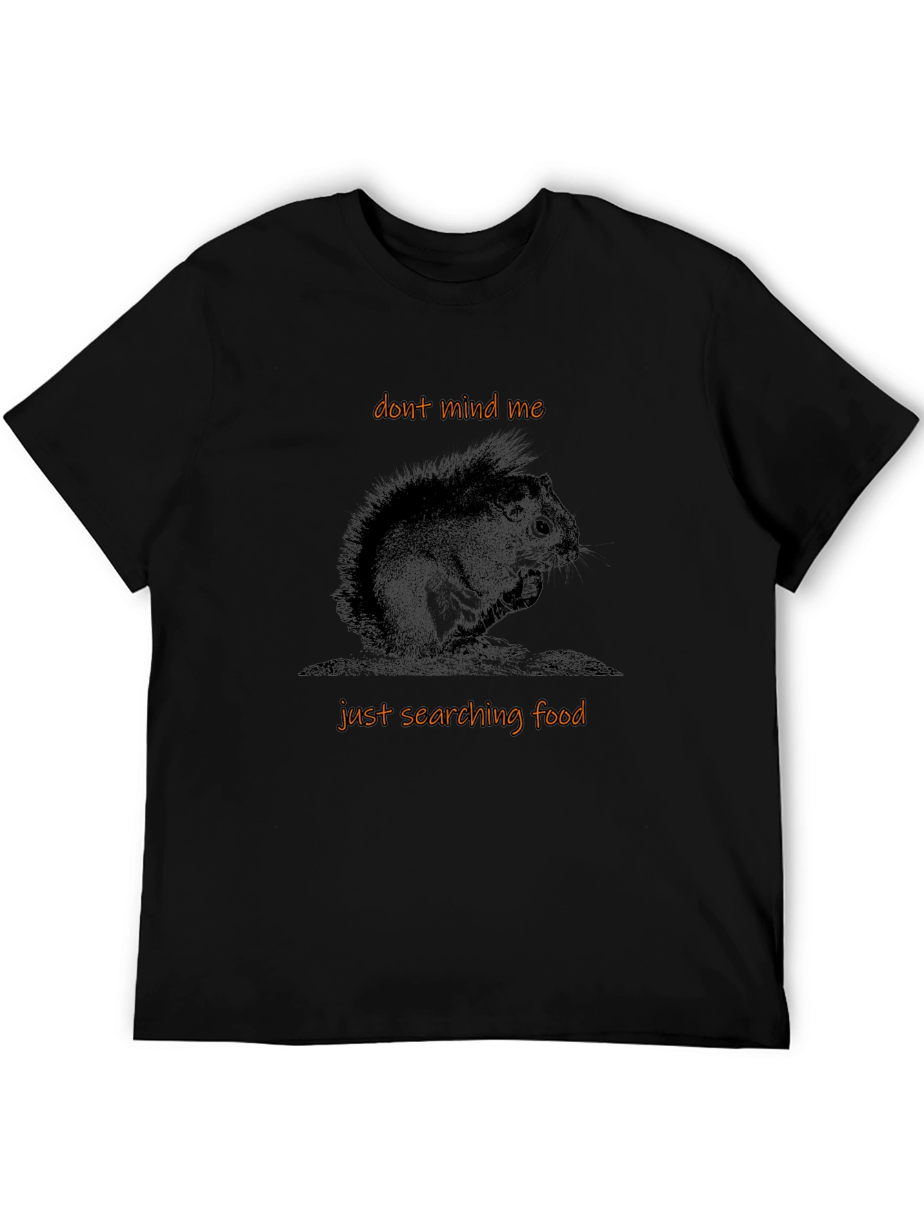 Black Whimsical Squirrel Graphic Tee - 'Don't Mind Me' view 5
