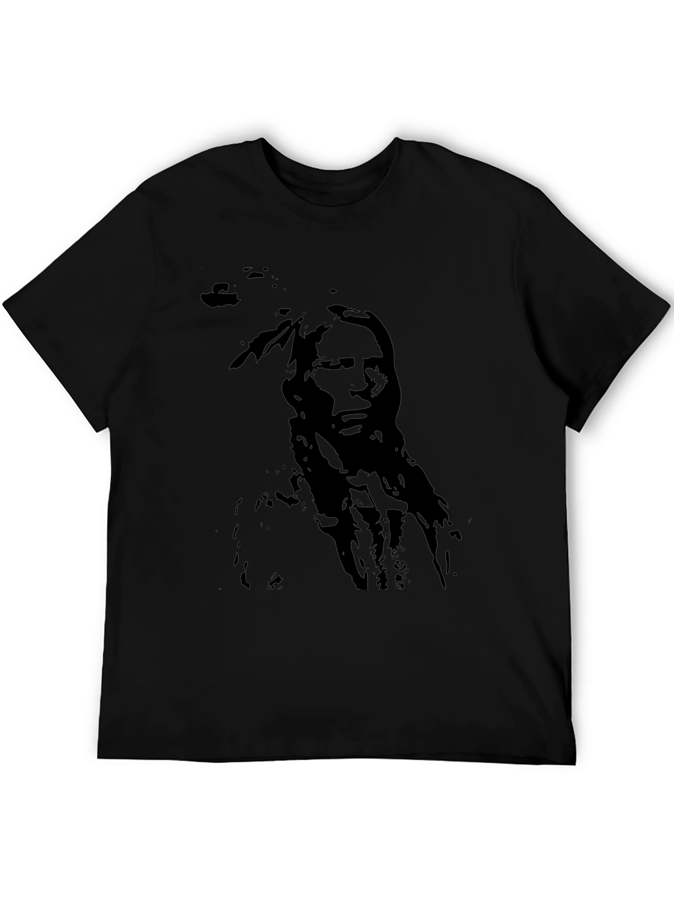 Black Native American Chief Graphic T-Shirt - Black view 5