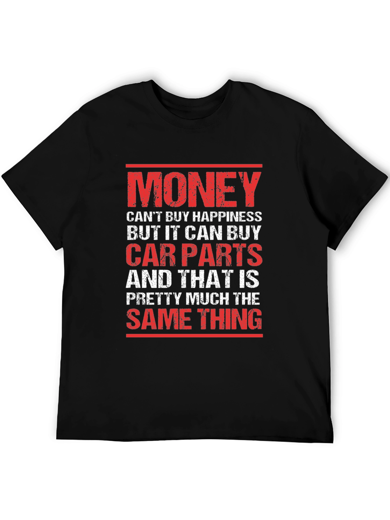 Black Funny Car Parts T-Shirt - Money Can Buy Car Parts view 5