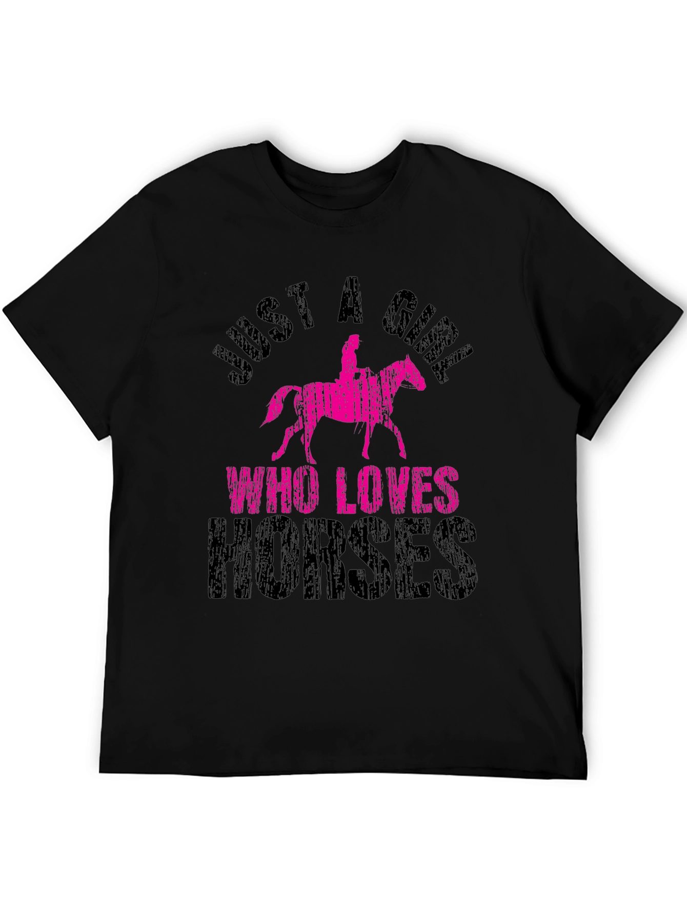 Black Just A Girl Who Loves Horses T-Shirt view 5