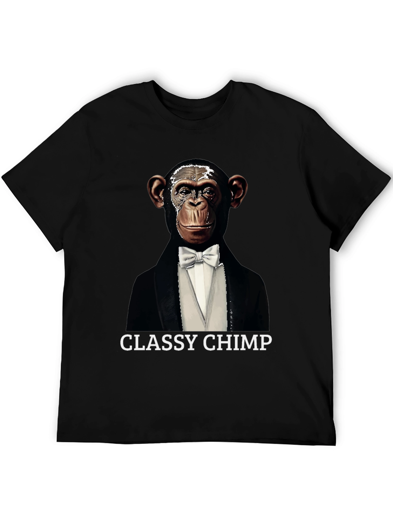 Black Classy Chimp Graphic Tee - Novelty Tuxedo T-Shirt view 5