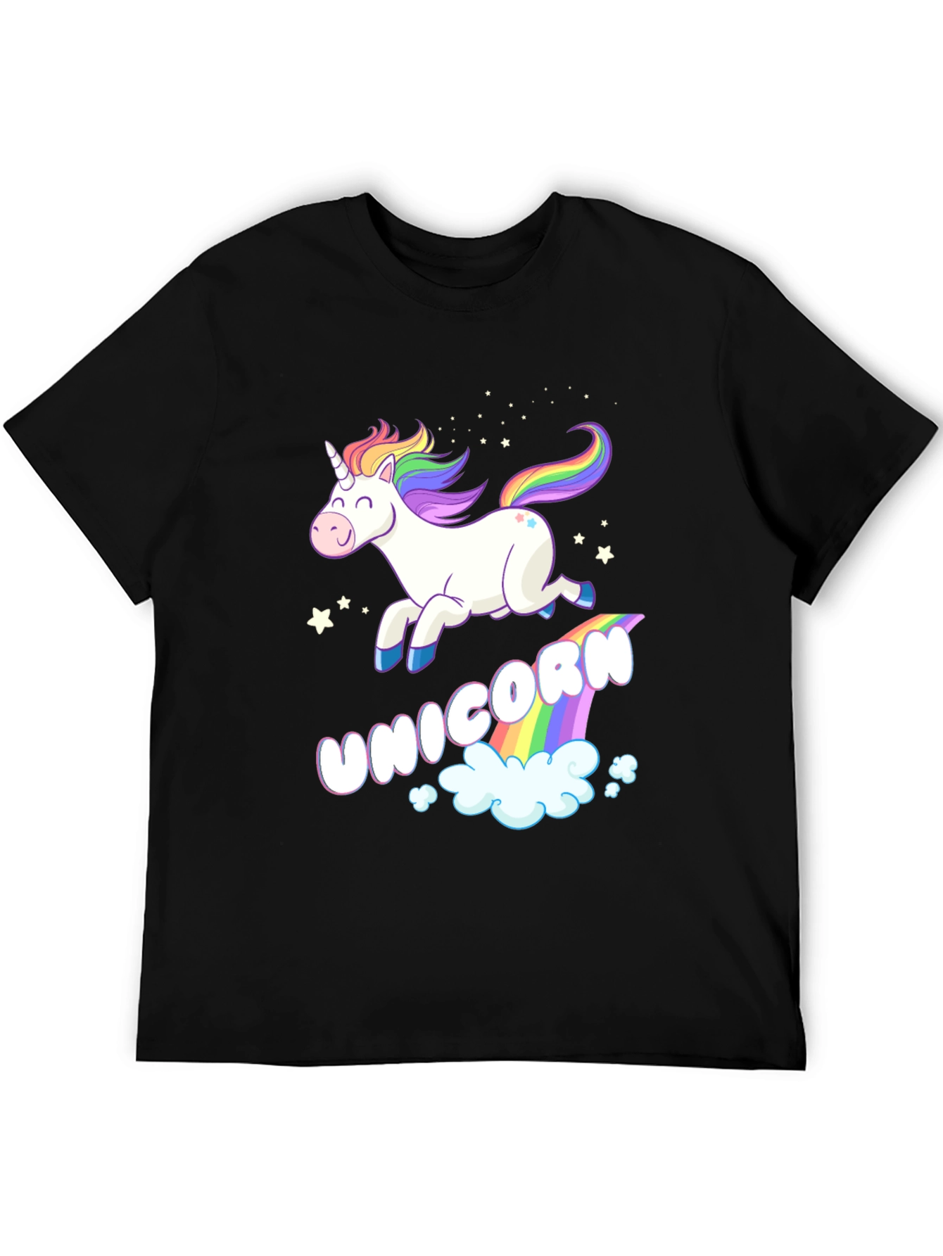 Black Unicorn Rainbow T-Shirt - Fun Whimsical Design view 5