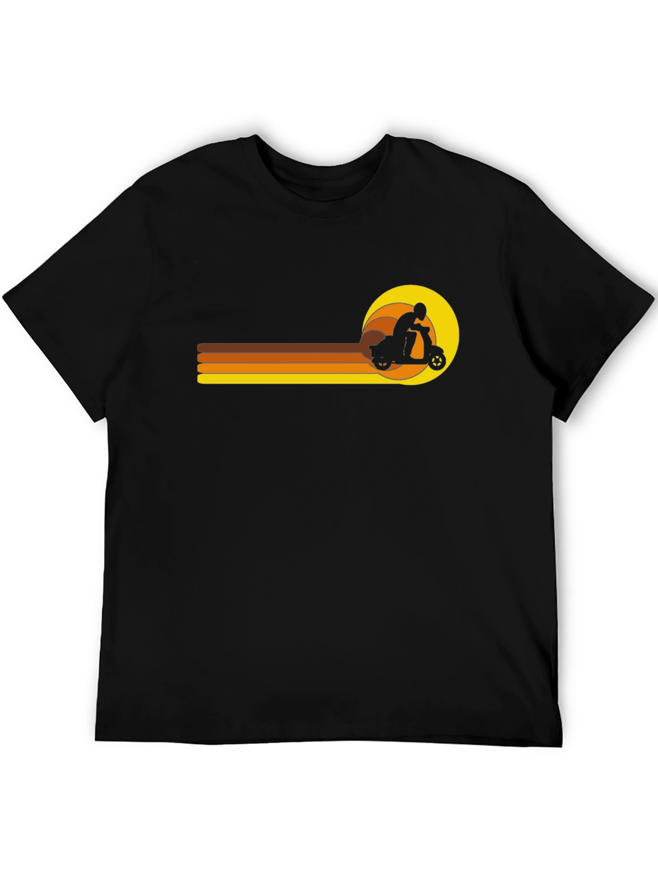 Black Retro Scooter Graphic Tee - Vintage Style T-Shirt view 5