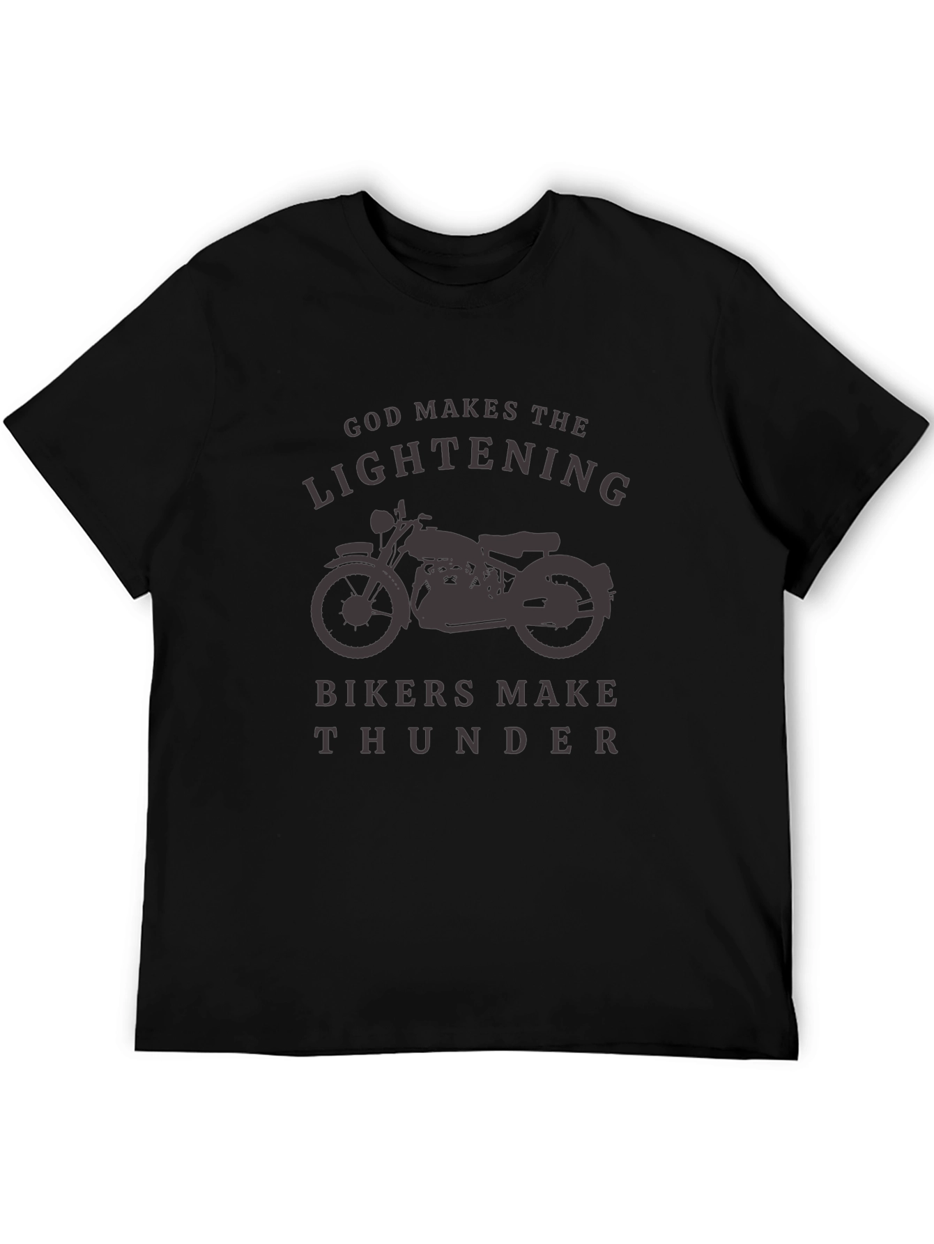 Black God Makes Lightning Bikers Make Thunder T-Shirt view 5
