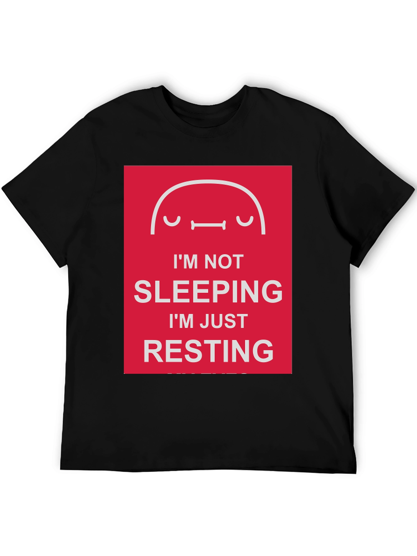 Black Funny Resting T-Shirt - I'm Not Sleeping view 5