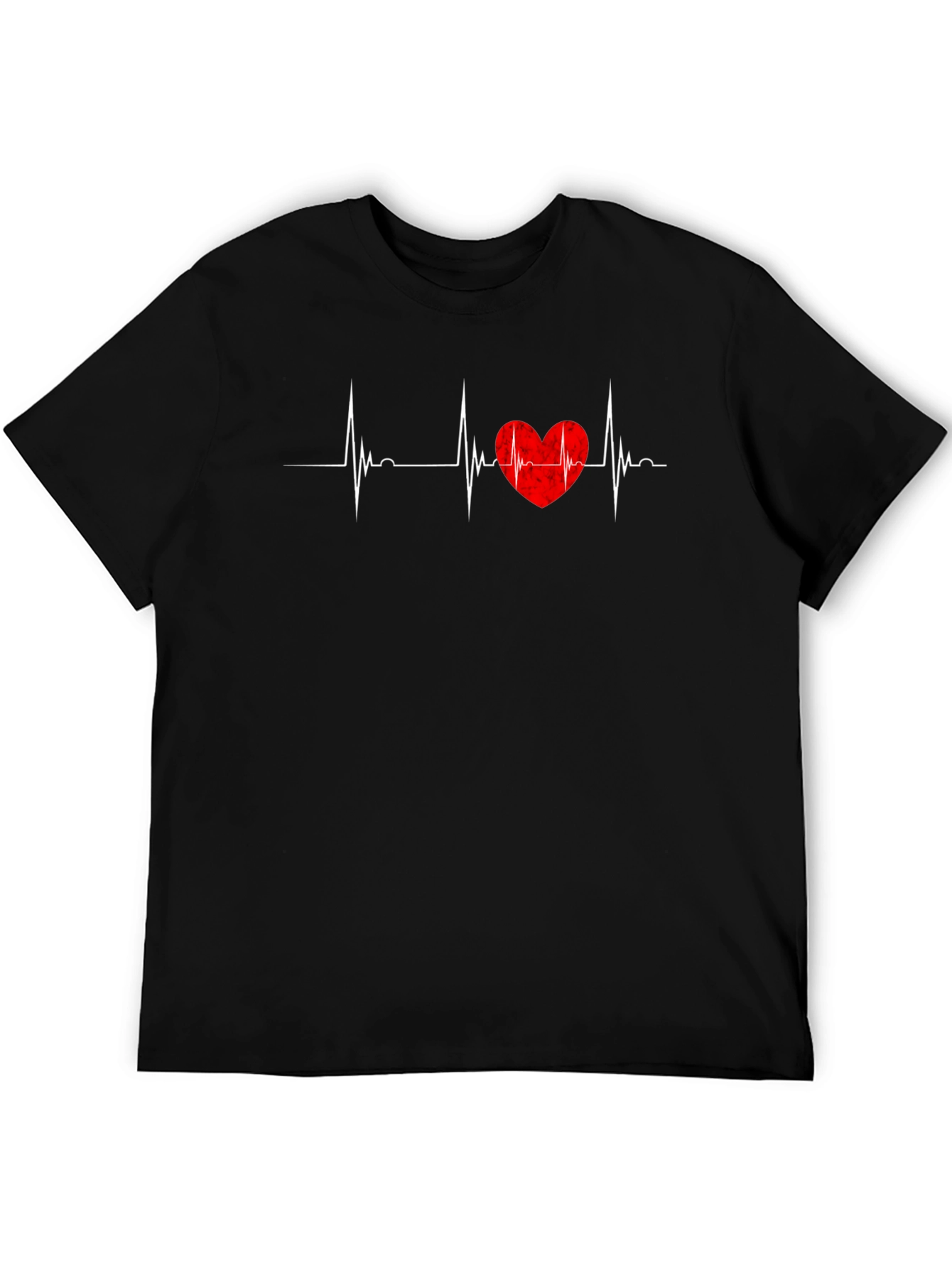 Black Heartbeat Love T-Shirt - Black view 5