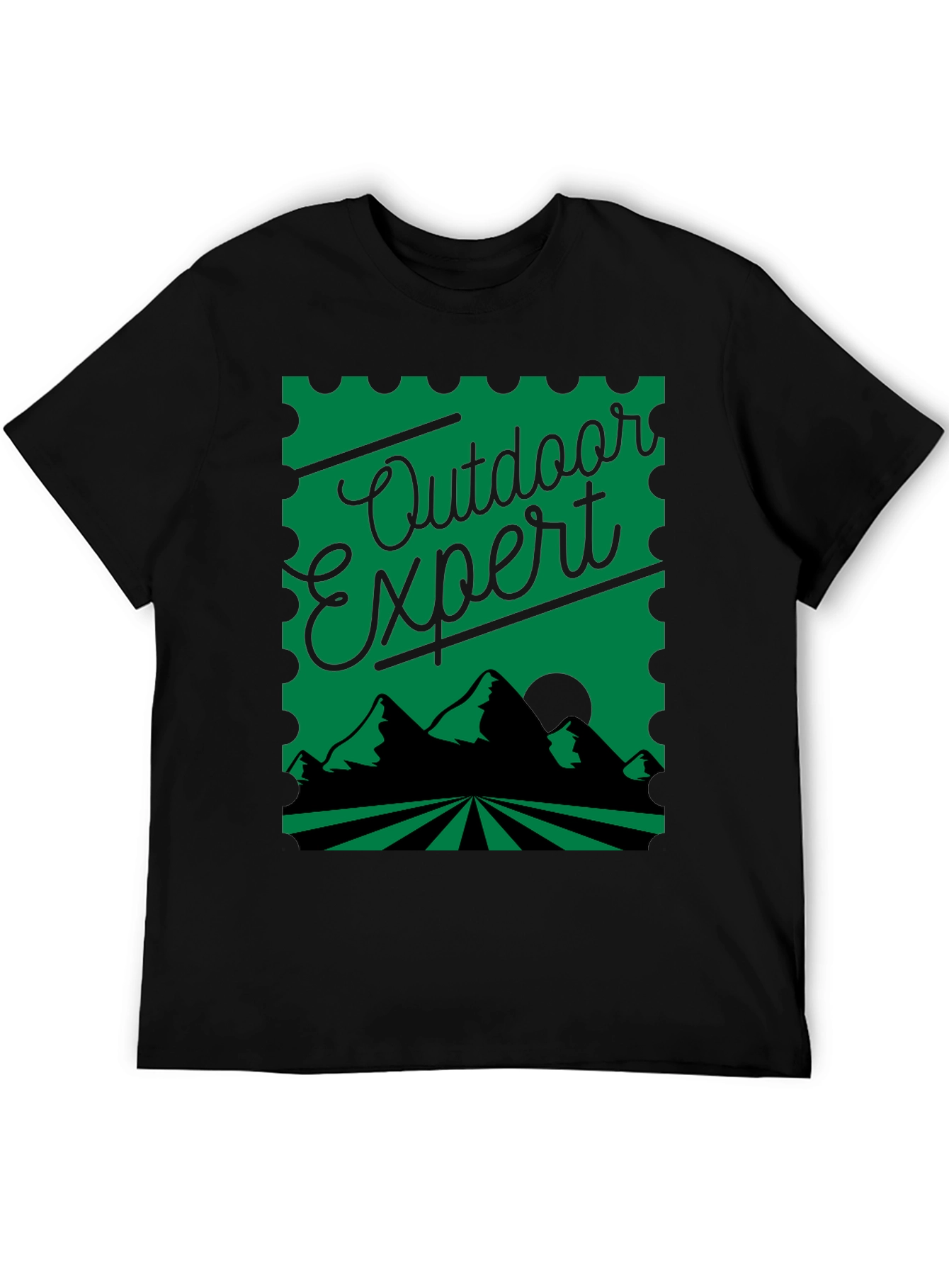 Black Outdoor Expert Graphic T-Shirt - Nature Lover Tee view 5