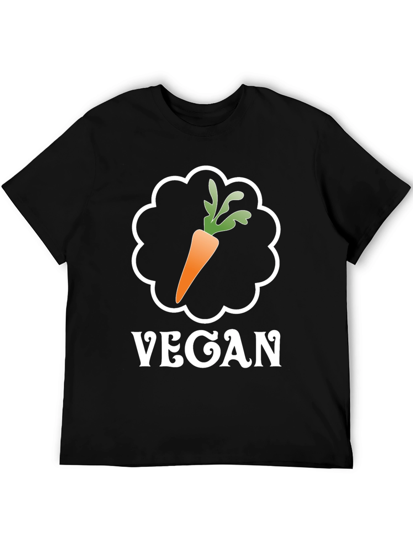 Black Vegan Carrot Graphic Tee - Soft Cotton Comfort view 5