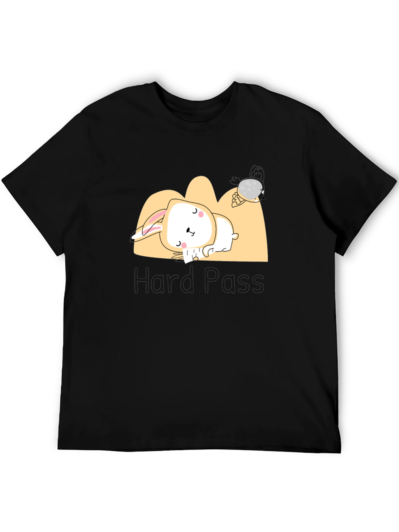 Black Lazy Bunny Graphic Tee - Comfy & Cute Unisex T-Shirt view 5