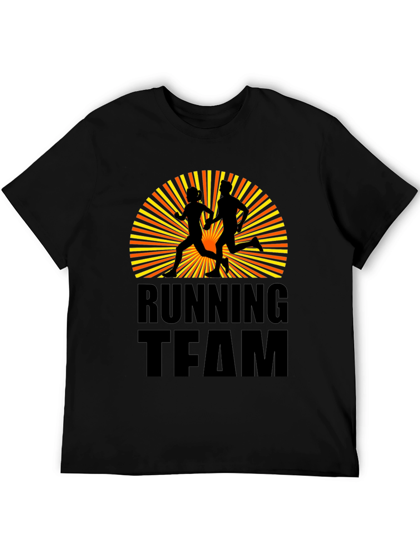 Black Running Team Graphic Tee - Athletic Sport T-Shirt view 5