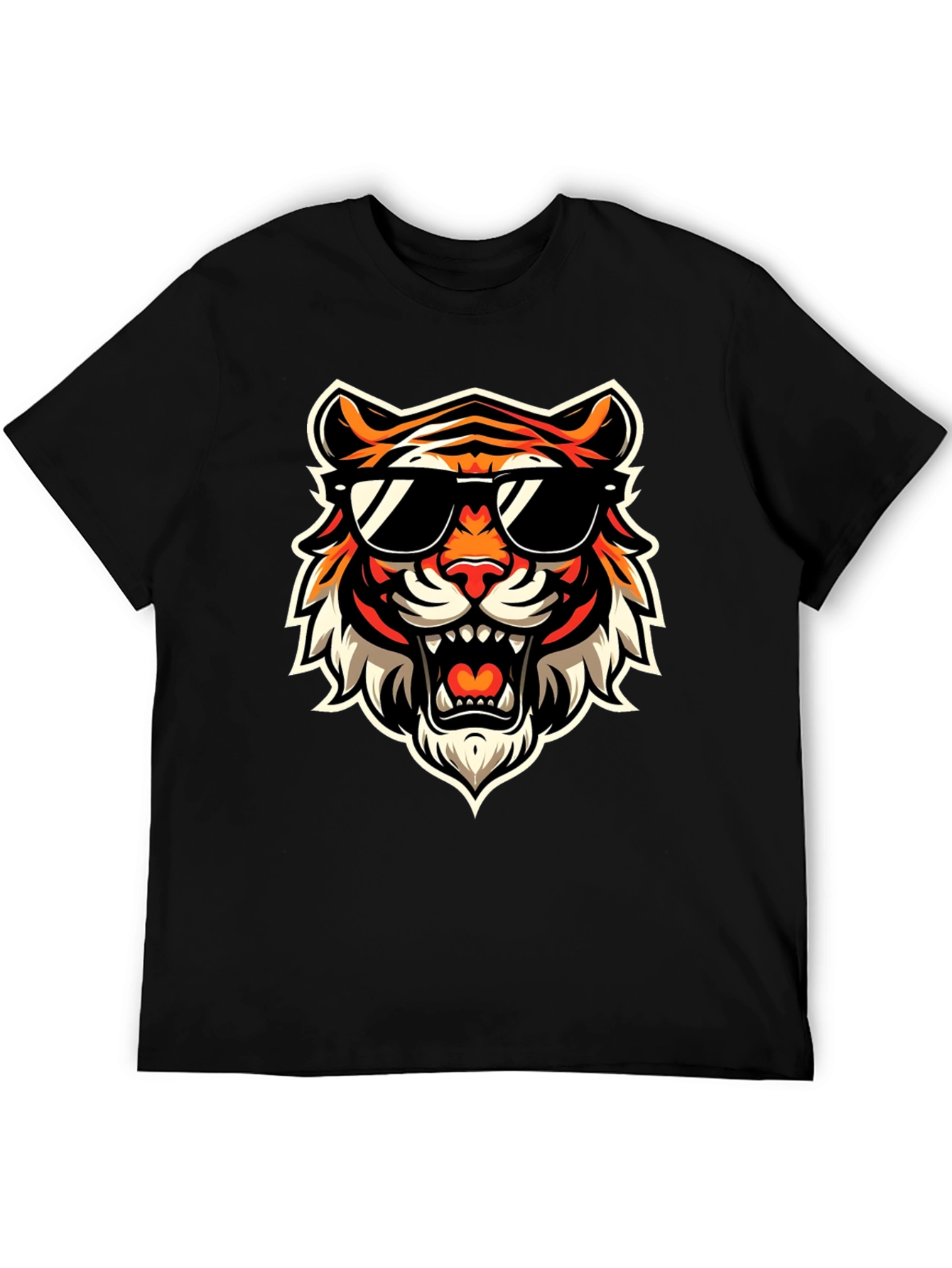 Black Cool Tiger Graphic Tee - Bold Streetwear view 5