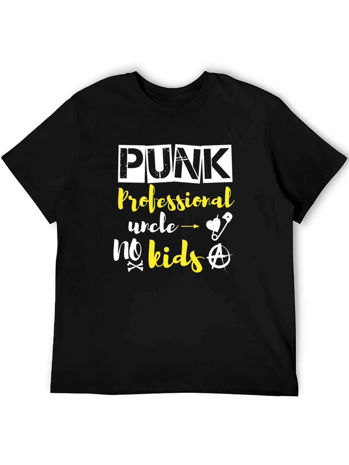 Black Punk Professional Uncle No Kids Graphic Tee view 5