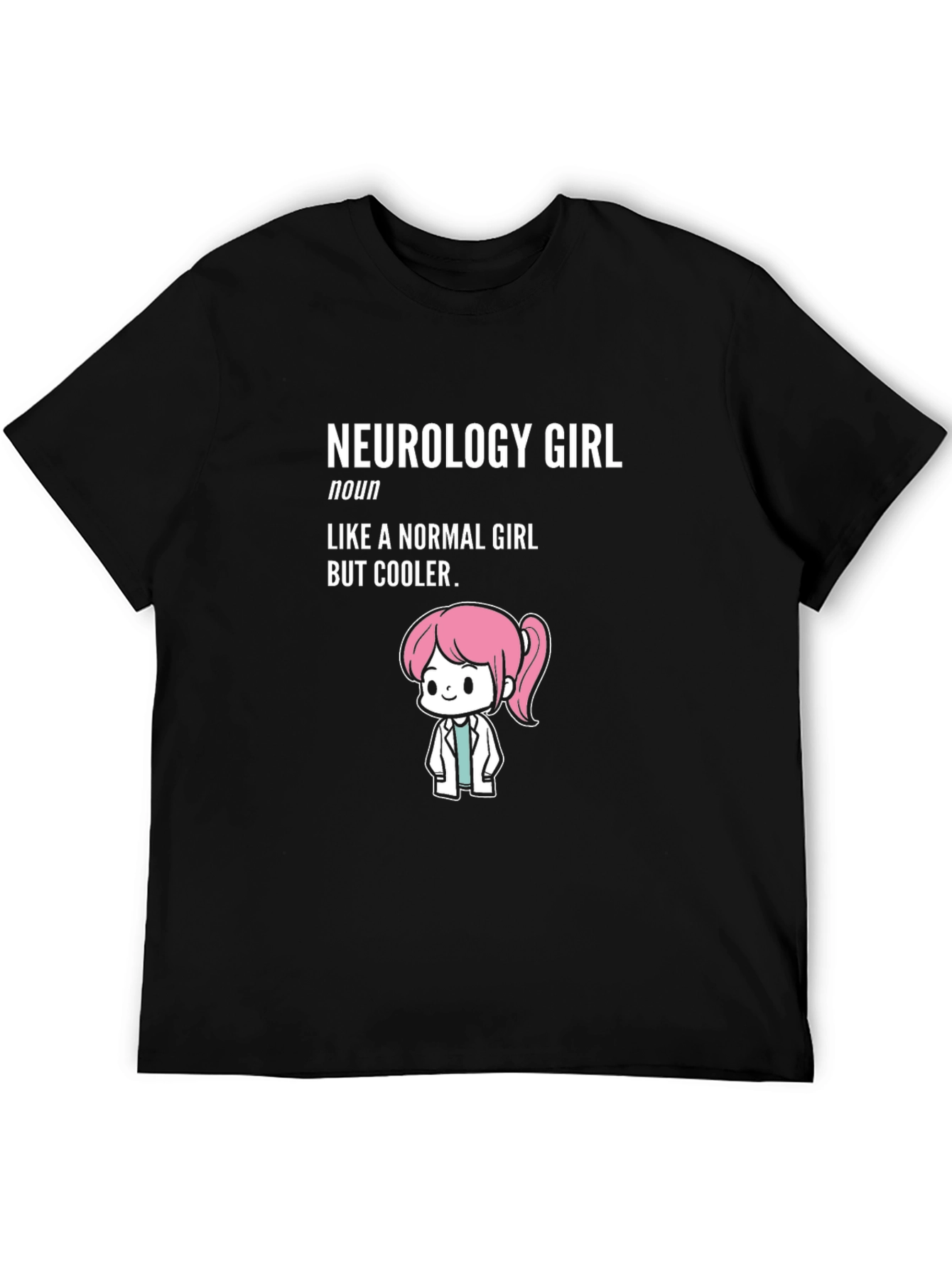 Black Neurology Girl T-Shirt - Cool Doctor Tee view 5