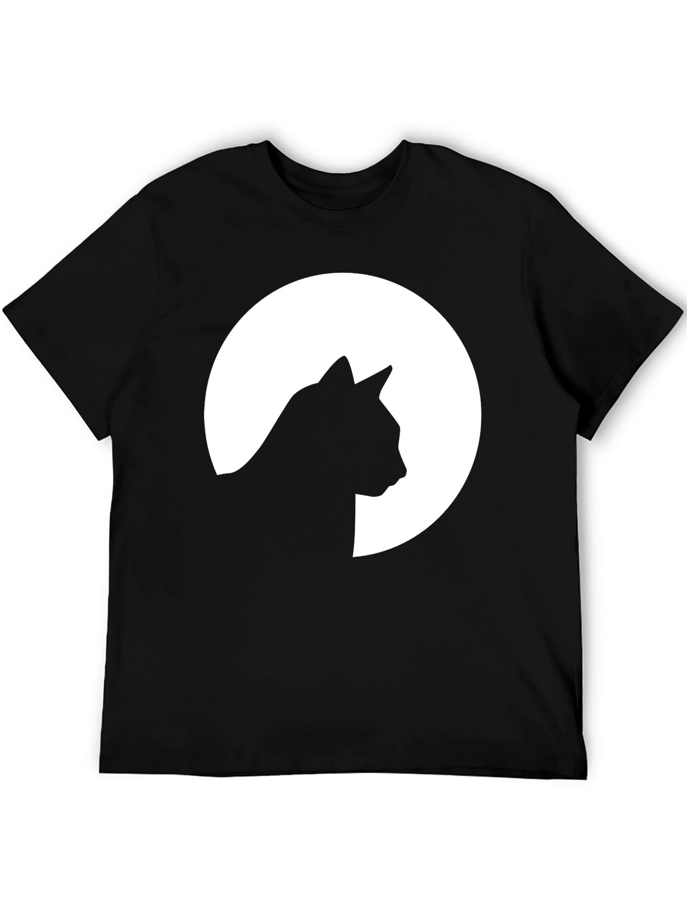 Black Cat Silhouette Moon Graphic T-Shirt - Unisex view 5